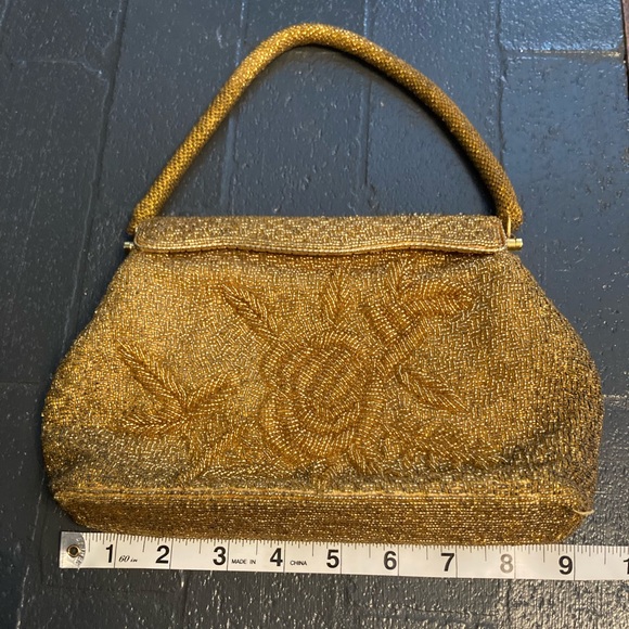 Vintage gold beaded evening bag - Picture 15 of 16